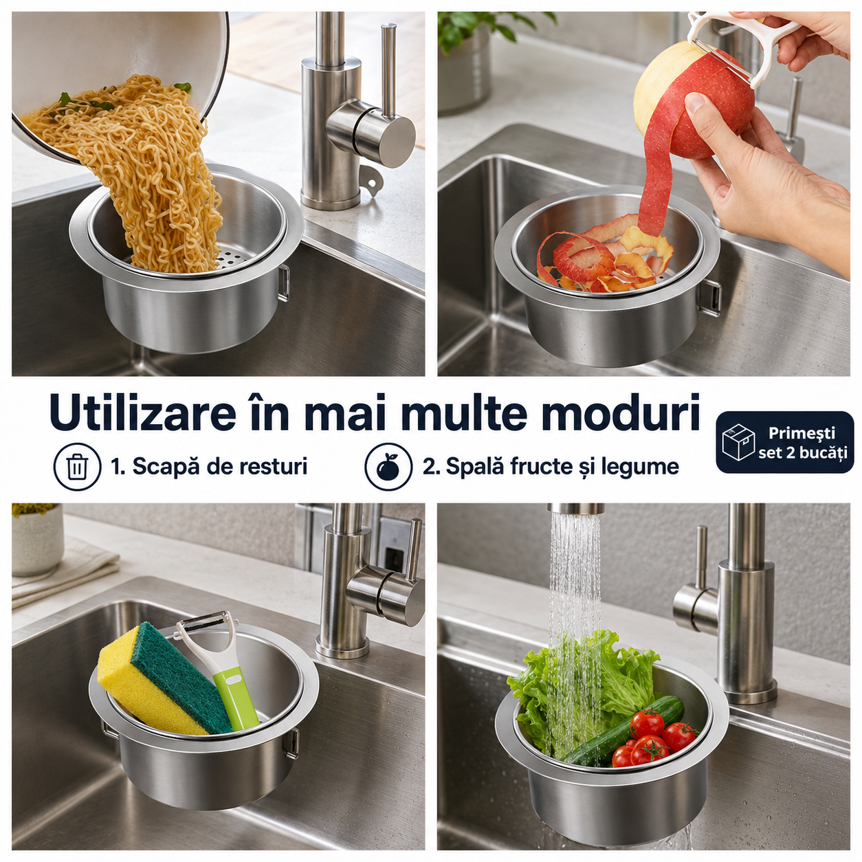 PrepCup™ - Scapă de resturile din chiuvetă în câteva secunde | Set de 2 bucăți